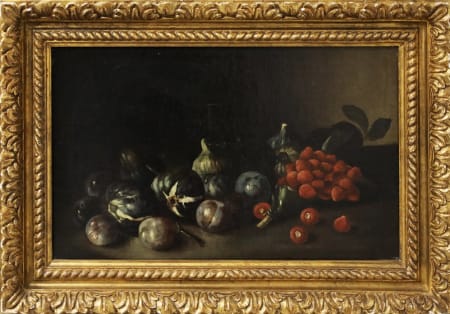 Tommaso Realfonso (detto Masillo) — Natura morta con fichi e lamponi